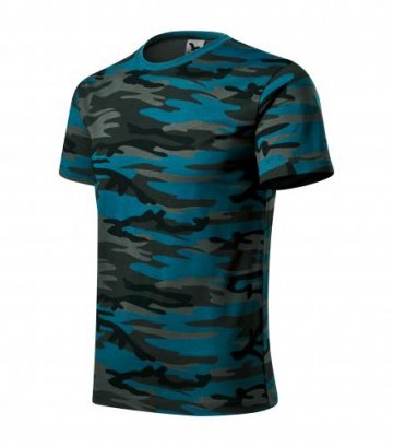 Camouflage tričko pánske camouflage petrol